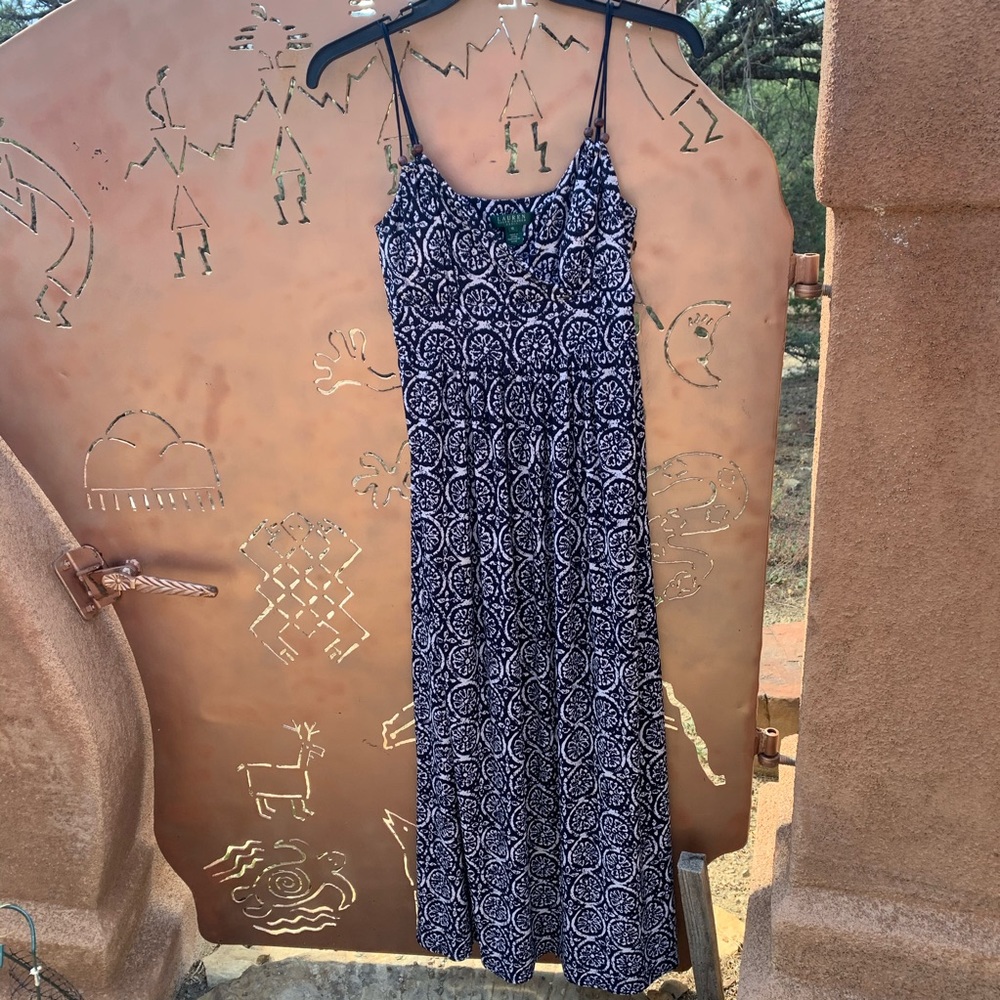 RL sleeveless summer dress, very flattering style